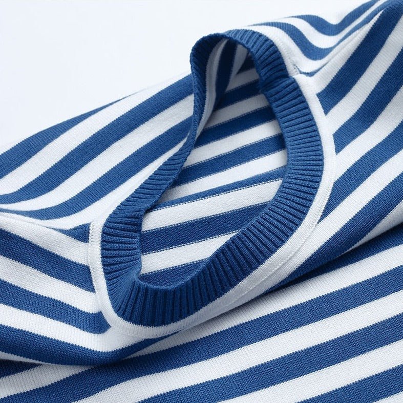 Gestreepte Trui | Ronde Hals | Dunne | Oversized Lange Mouwen | Damestruien-Hallo Susanne