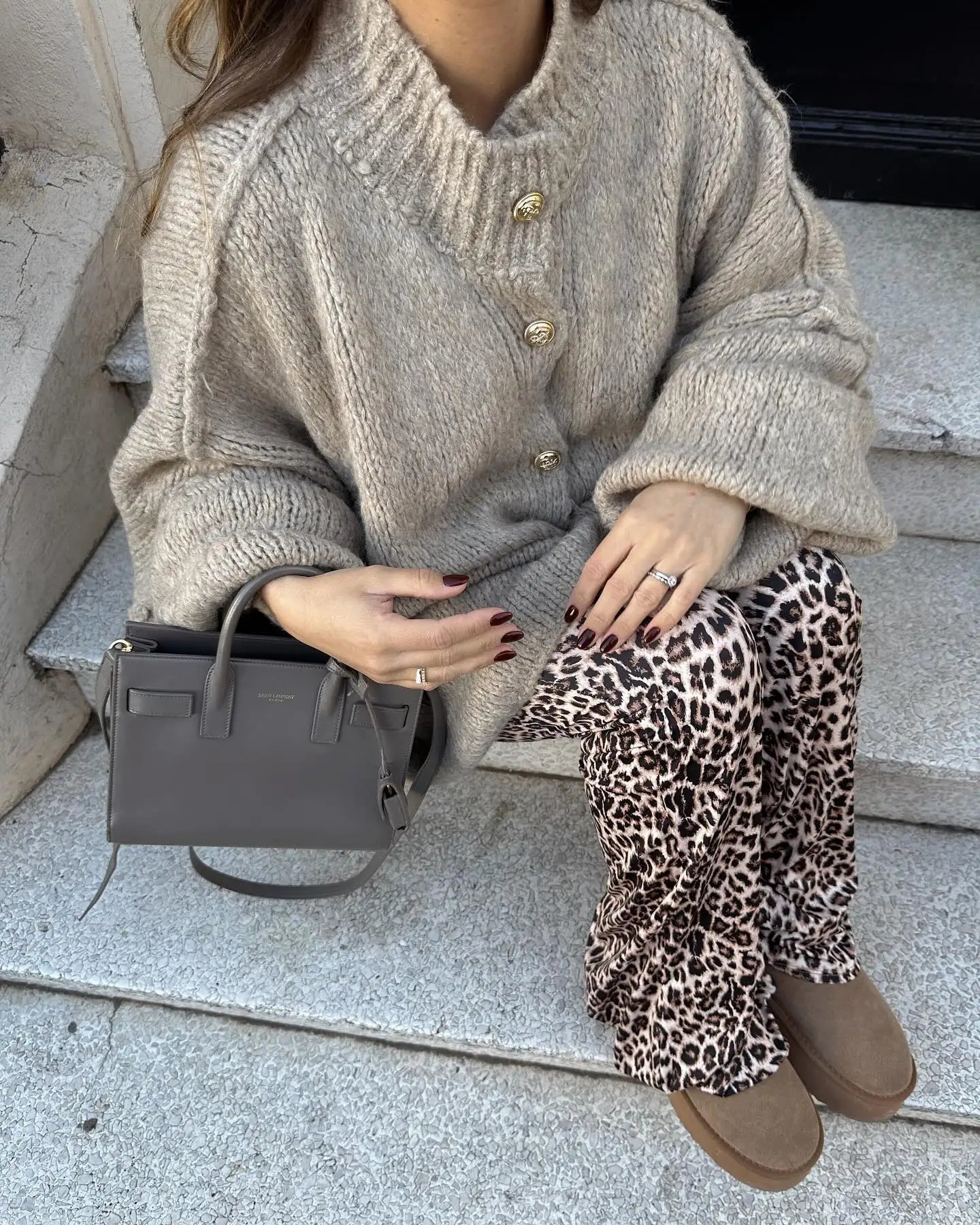 Grof vest - Gebreid damesvest met oversized hoge hals-Hallo Susanne