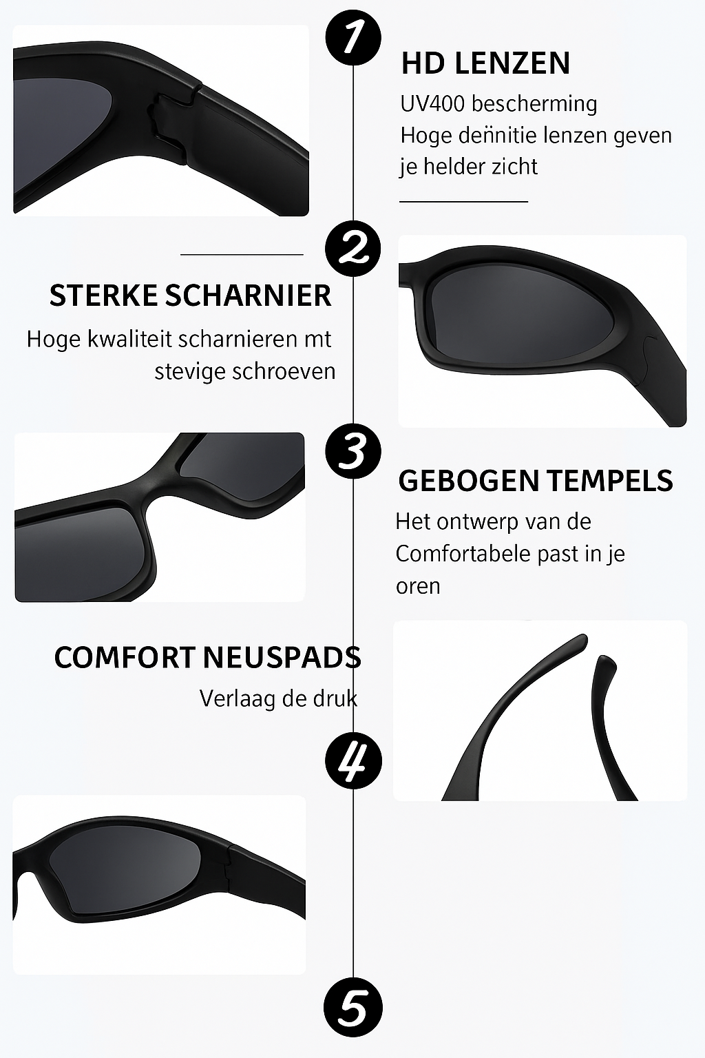 Hardloopbril - Sport - UV-bescherming - Fietsbril - Unisex Zonnebril-Hallo Susanne