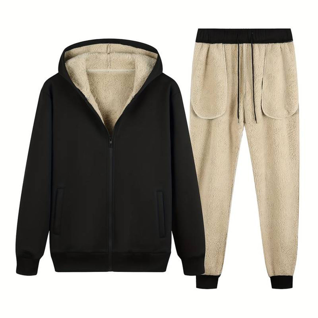 Hoodie Joggerset | Zip-Up | Bontgevoerd | Tweedelige Set | Herenkleding-Hallo Susanne