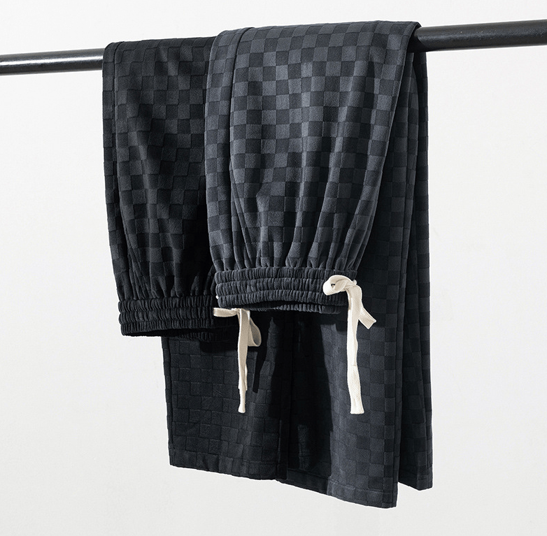 Joggingbroek met wijde pijpen | Elastische tailleband | Geruit | Losvallende broek | Joggingbroek voor heren-Hallo Susanne