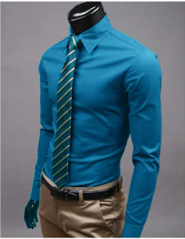 Jurk overhemd - Lange Mouw - Slim Fit - Button-Up overhemd - Heren overhemden-Hallo Susanne