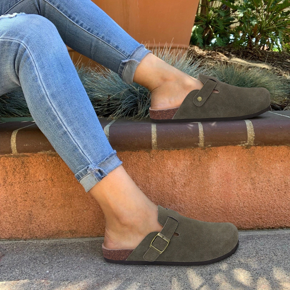 Klompen | Instappers | Suède | Orthopedische Schoenen | Klompen voor dames-Hallo Susanne