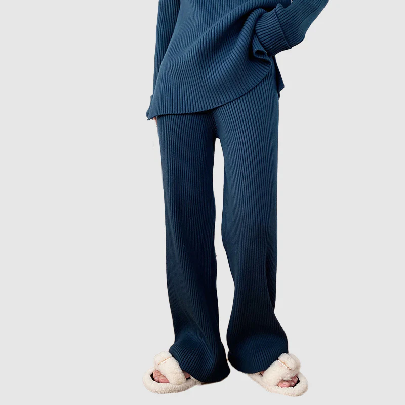 Knitted Co-Ord - Dames Ribgebreide Loungewear Tweedelige Set-Hallo Susanne