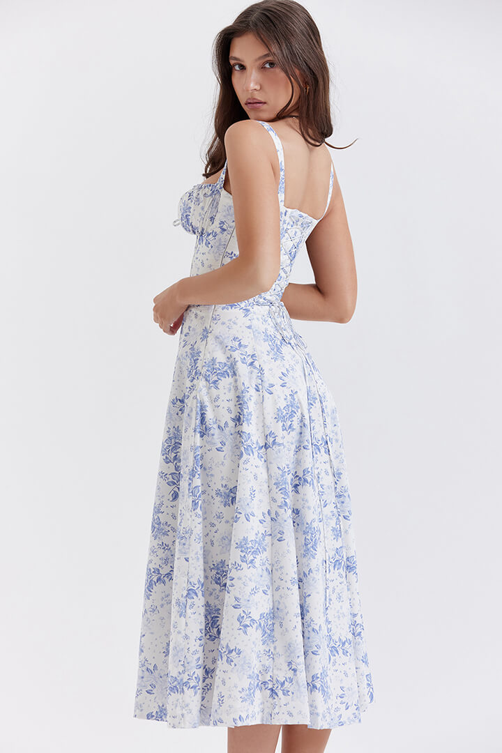 Korsetjurk - Mouwloos - Split - Midi-jurk - Zomerjurk-Hallo Susanne