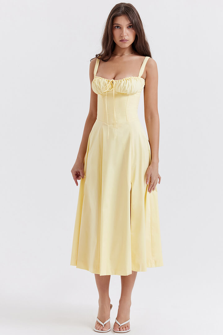 Korsetjurk - Mouwloos - Split - Midi-jurk - Zomerjurk-Hallo Susanne