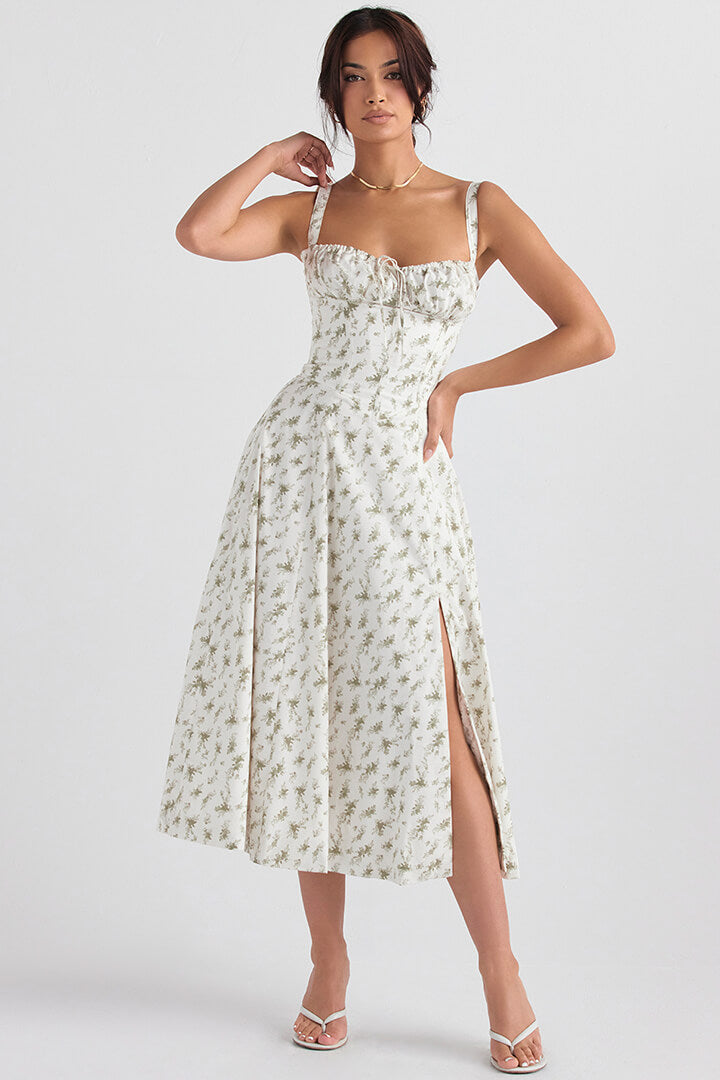 Korsetjurk - Mouwloos - Split - Midi-jurk - Zomerjurk-Hallo Susanne
