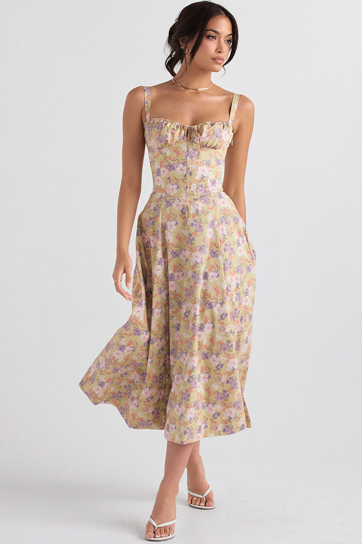 Korsetjurk - Mouwloos - Split - Midi-jurk - Zomerjurk-Hallo Susanne