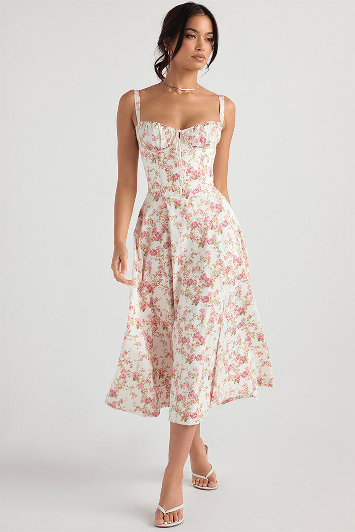 Korsetjurk - Mouwloos - Split - Midi-jurk - Zomerjurk-Hallo Susanne