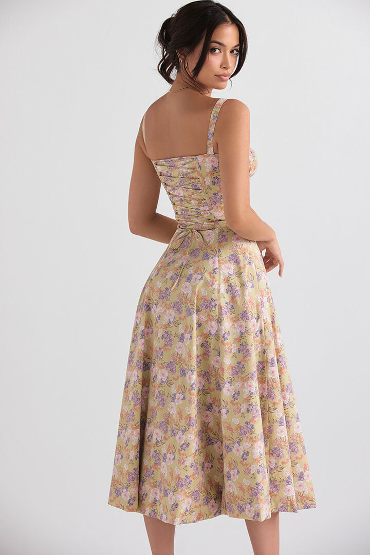 Korsetjurk - Mouwloos - Split - Midi-jurk - Zomerjurk-Hallo Susanne