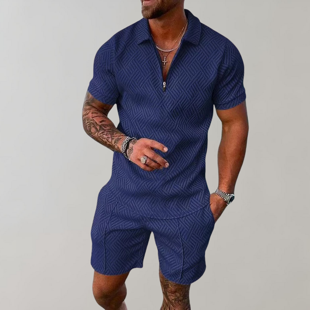Korte broek en overhemd | Korte mouwen | Poloshirt | Tweedelige set | Zomerkleding voor heren-Hallo Susanne