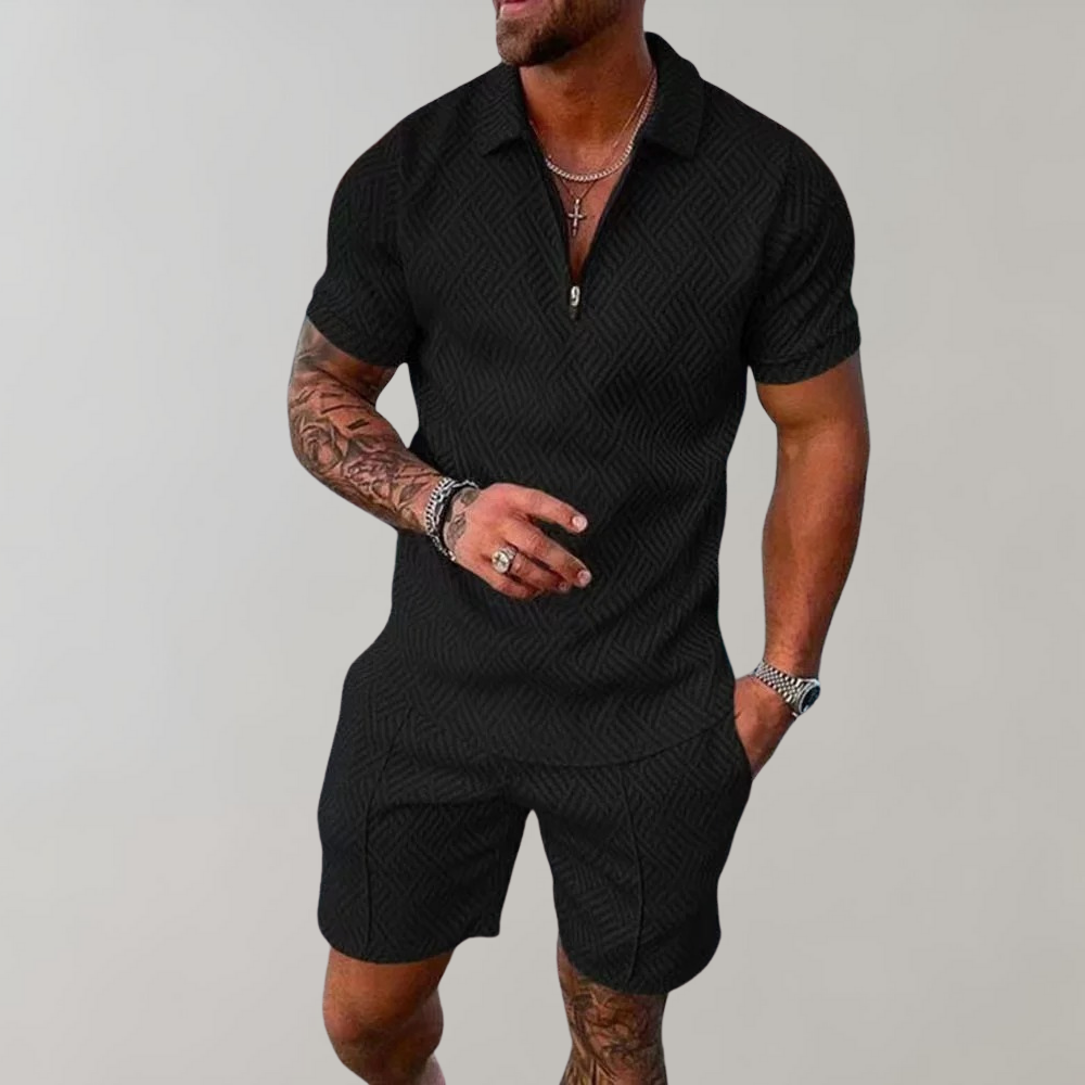 Korte broek en overhemd | Korte mouwen | Poloshirt | Tweedelige set | Zomerkleding voor heren-Hallo Susanne