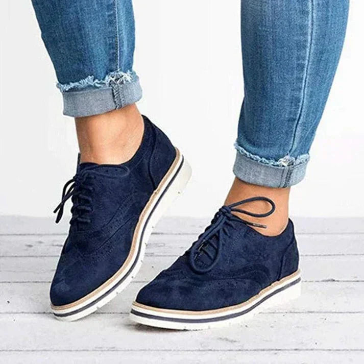 Leren Schoenen - Vrouwenmode Vrijetijdsschoenen met veters Sneakers-Hallo Susanne