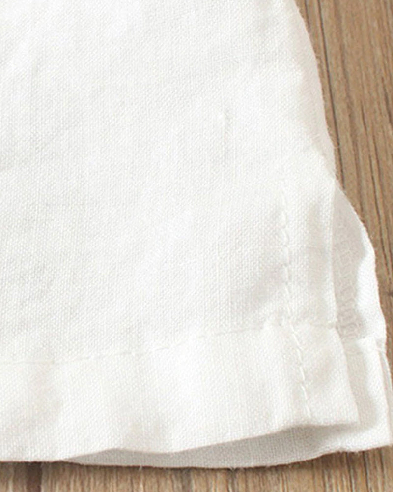 Linnen Blouse - Losvallend linnen T-shirt met korte mouwen voor dames-Hallo Susanne