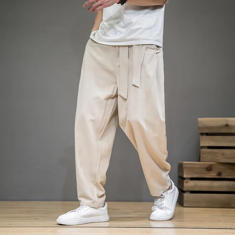 Linnen Broek | Losse Pasvorm | Lichtgewicht | Baggy Broek | Herenbroek-Hallo Susanne