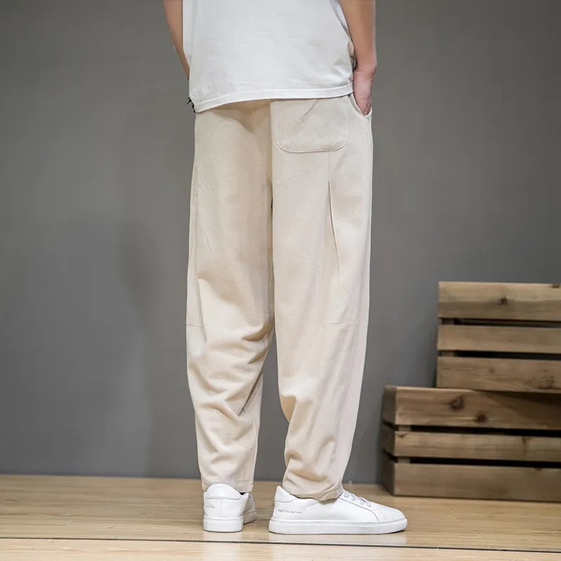 Linnen Broek | Losse Pasvorm | Lichtgewicht | Baggy Broek | Herenbroek-Hallo Susanne