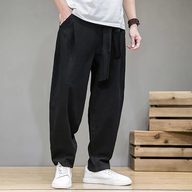 Linnen Broek | Losse Pasvorm | Lichtgewicht | Baggy Broek | Herenbroek-Hallo Susanne