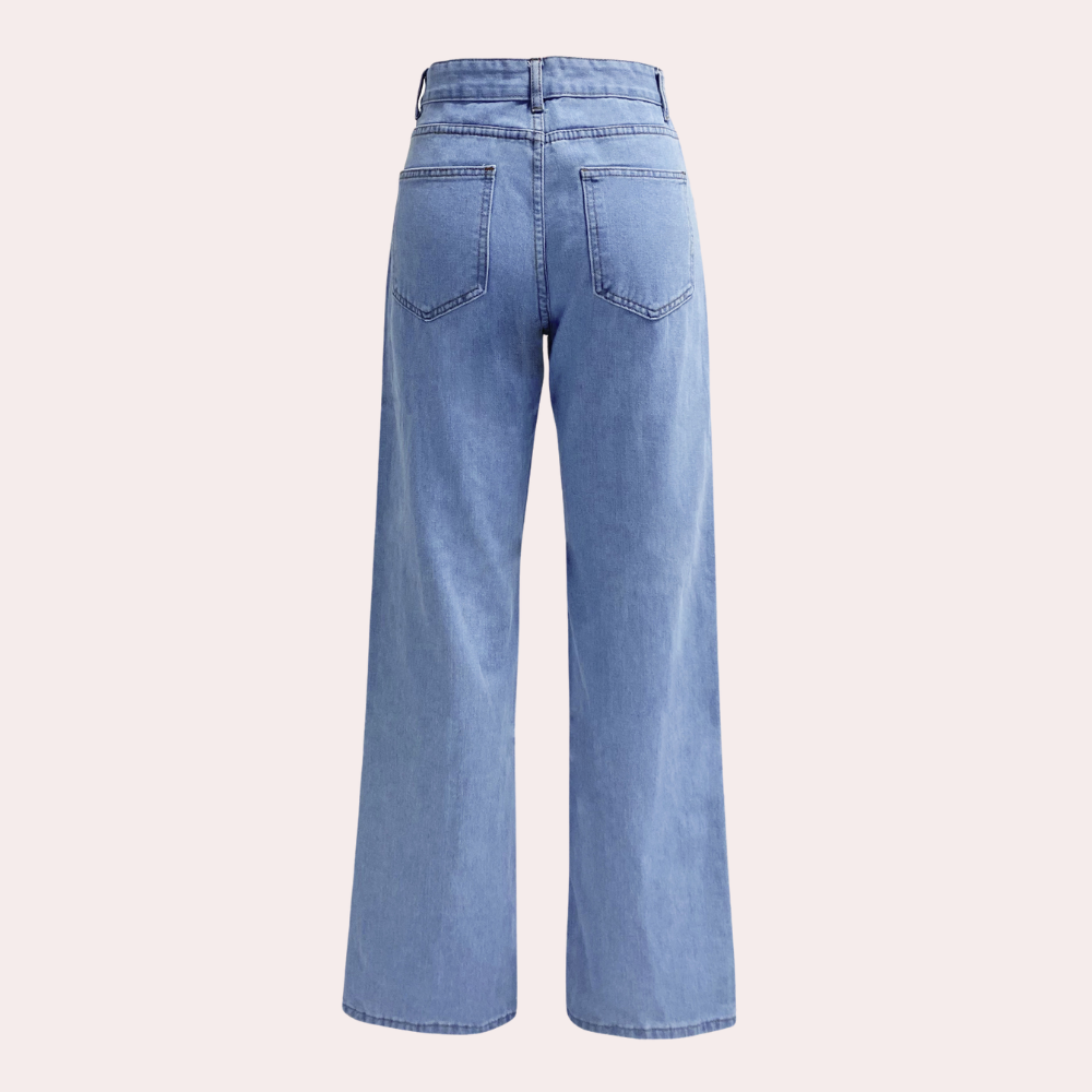 Losse Jeans - Rechte Pijp - Relaxed Fit - Jeans met Hoge Taille - Dames Jeans-Hallo Susanne