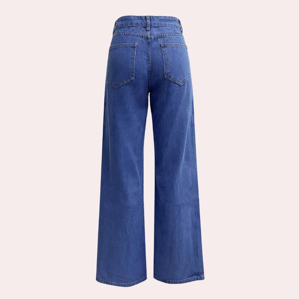 Losse Jeans - Rechte Pijp - Relaxed Fit - Jeans met Hoge Taille - Dames Jeans-Hallo Susanne