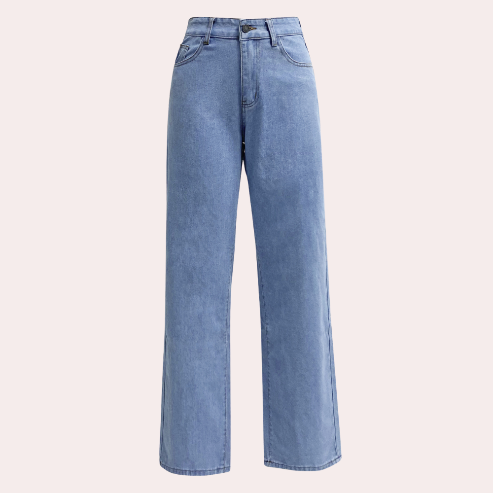 Losse Jeans - Rechte Pijp - Relaxed Fit - Jeans met Hoge Taille - Dames Jeans-Hallo Susanne