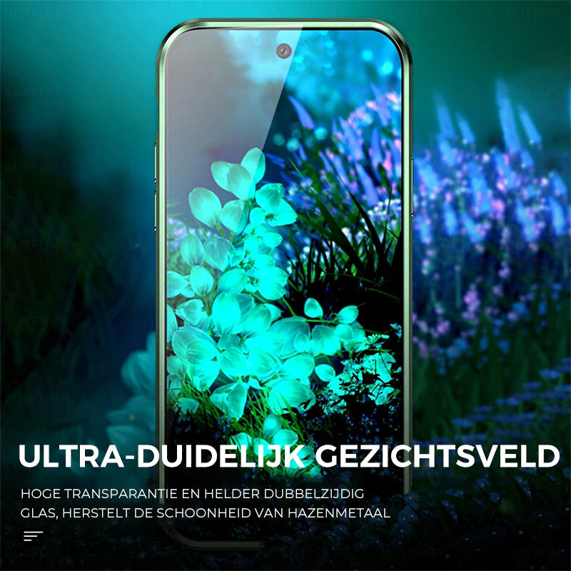 Magnetisch dubbelzijdig telefoonhoesje van gehard glas-Hallo Susanne