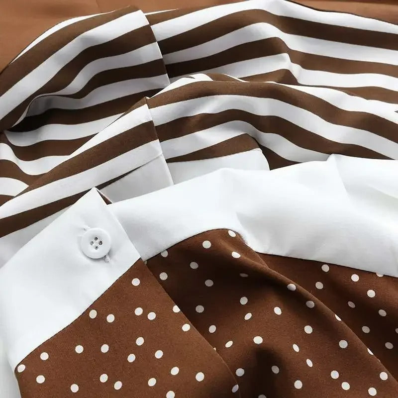 Maxi Dress - Losse Gestreepte Jurk met Knoopsluiting voor Dames-Hallo Susanne