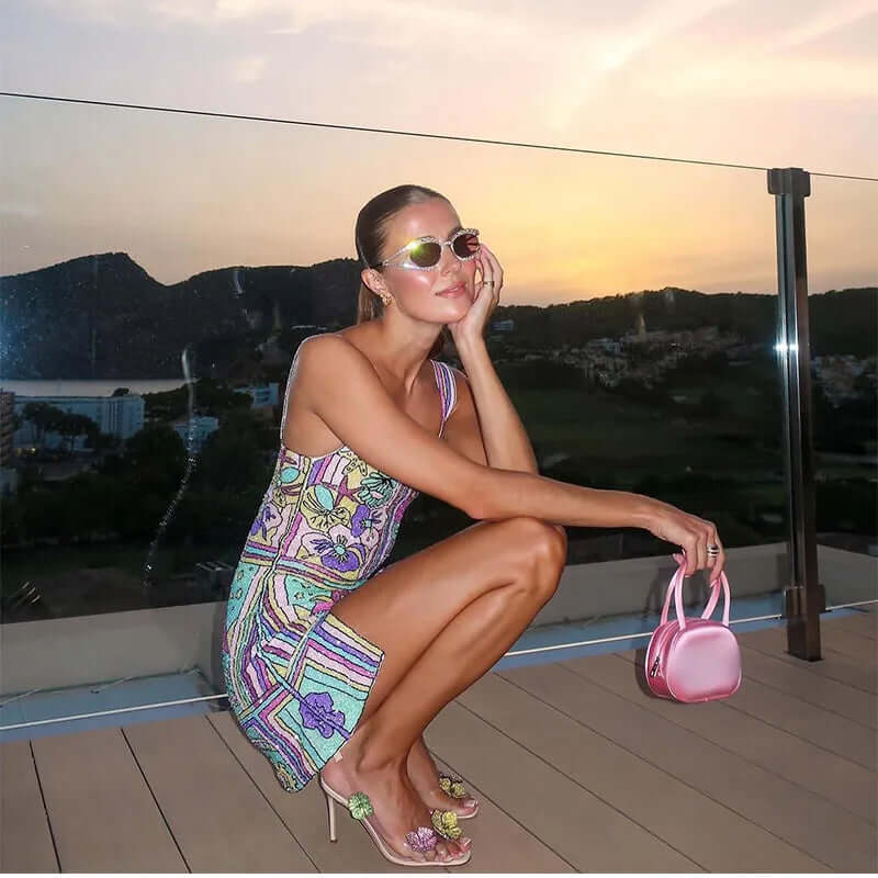 Mini-jurk - Mouwloos - Kleurrijk - Jurk met print - Zomerjurk-Hallo Susanne
