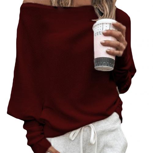 Off-Shoulder Trui - Batwing - Lange Mouw - Gebreide Trui - Damestruien-Hallo Susanne
