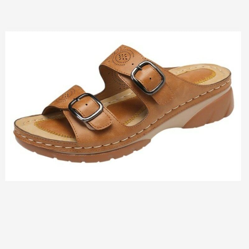 Orthopedische Sandalen - Dubbele Gesp - Dikke Zool - Slip-On Sandalen - Damesslippers-Hallo Susanne