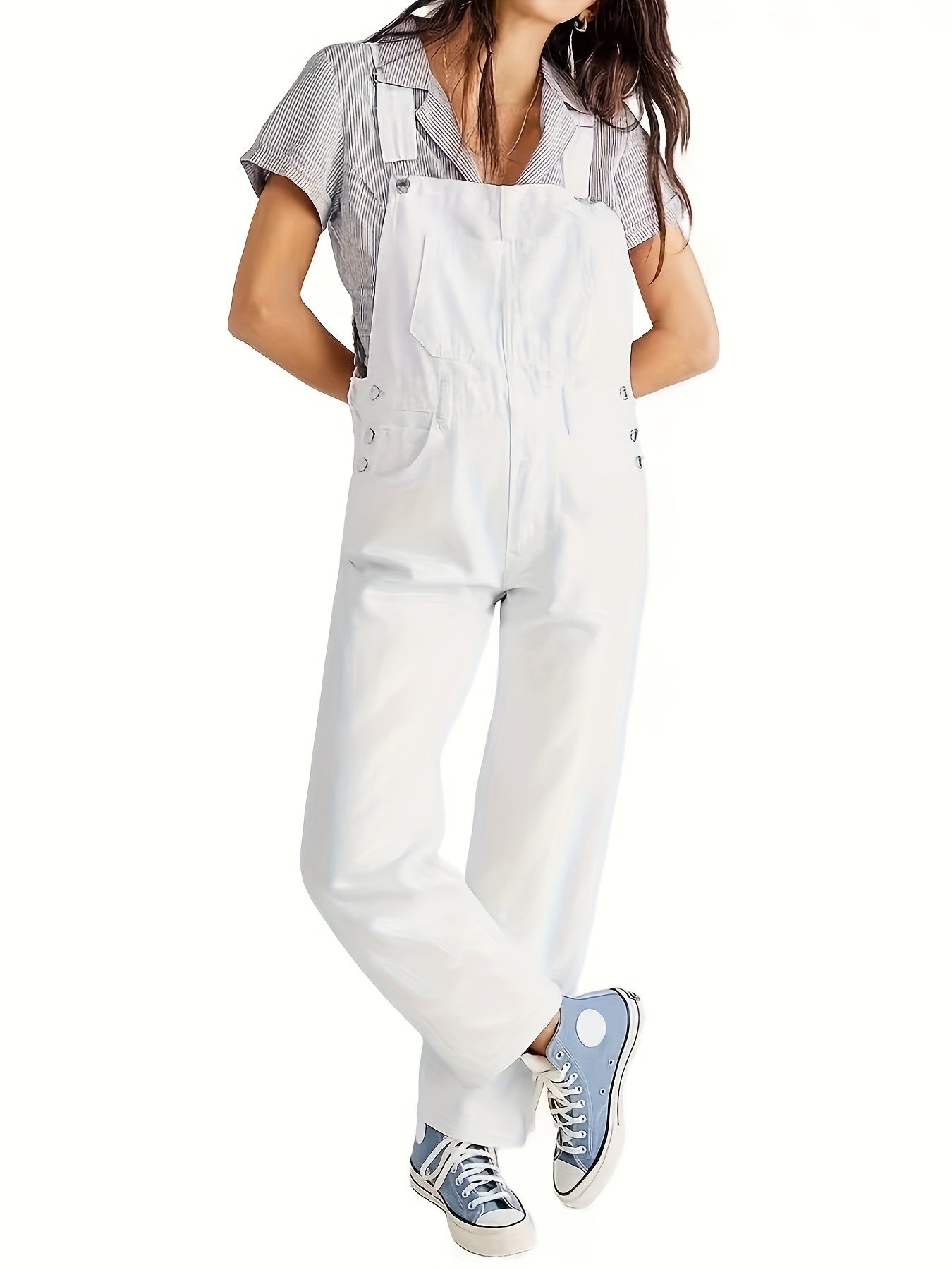 Overalls - Los model - Rechte pijpen - Denim tuinbroek - Jumpsuit Denim voor dames-Hallo Susanne