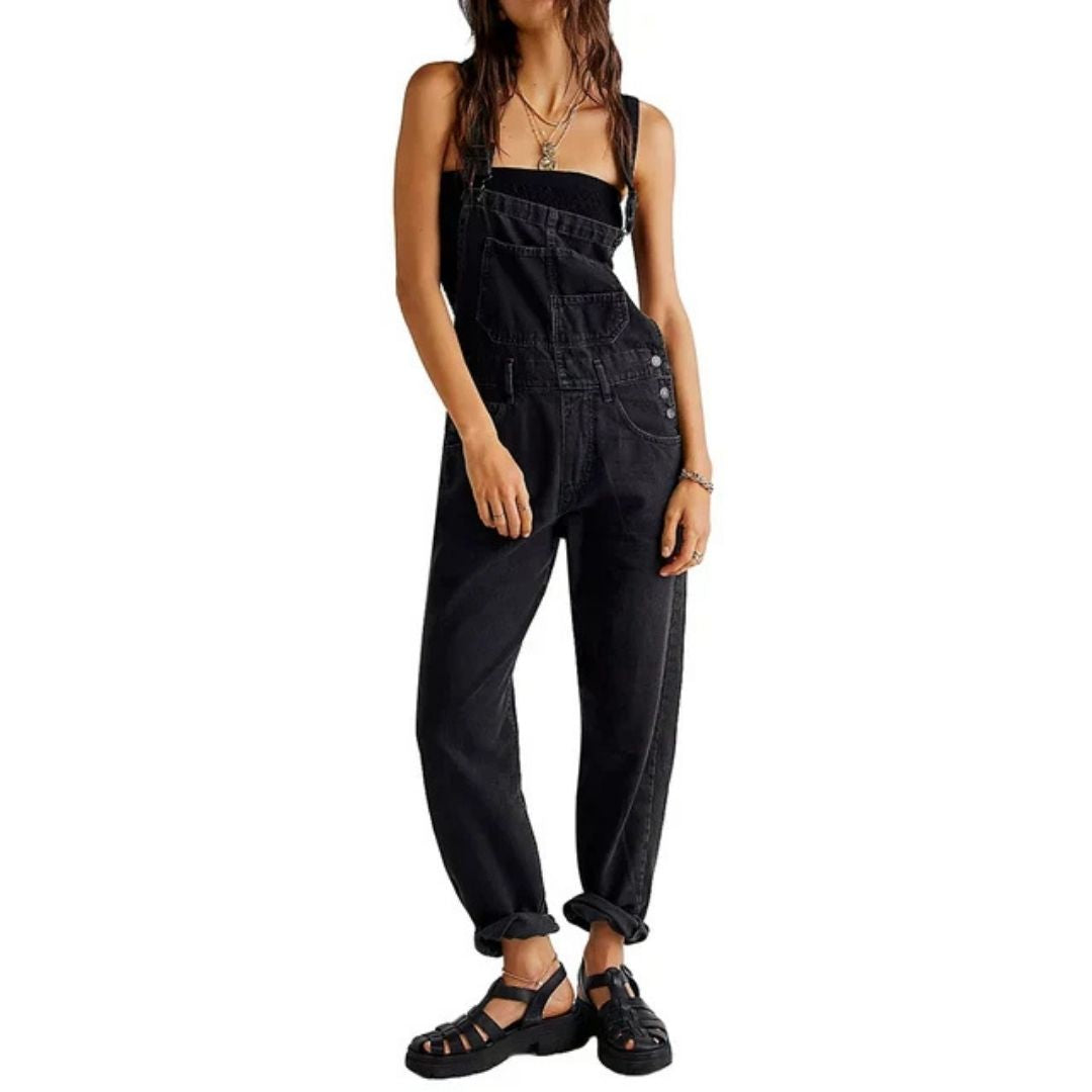 Overalls | Verstelbare bandjes | Losse pasvorm | Denim overalls | Damesbroeken-Hallo Susanne