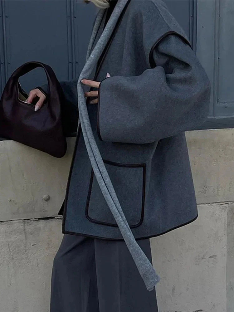 Oversized Jas | Grijs | Riem | Herfstjas | Damesjassen-Hallo Susanne