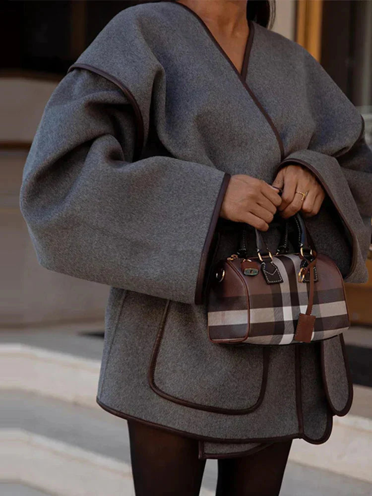 Oversized Jas | Grijs | Riem | Herfstjas | Damesjassen-Hallo Susanne