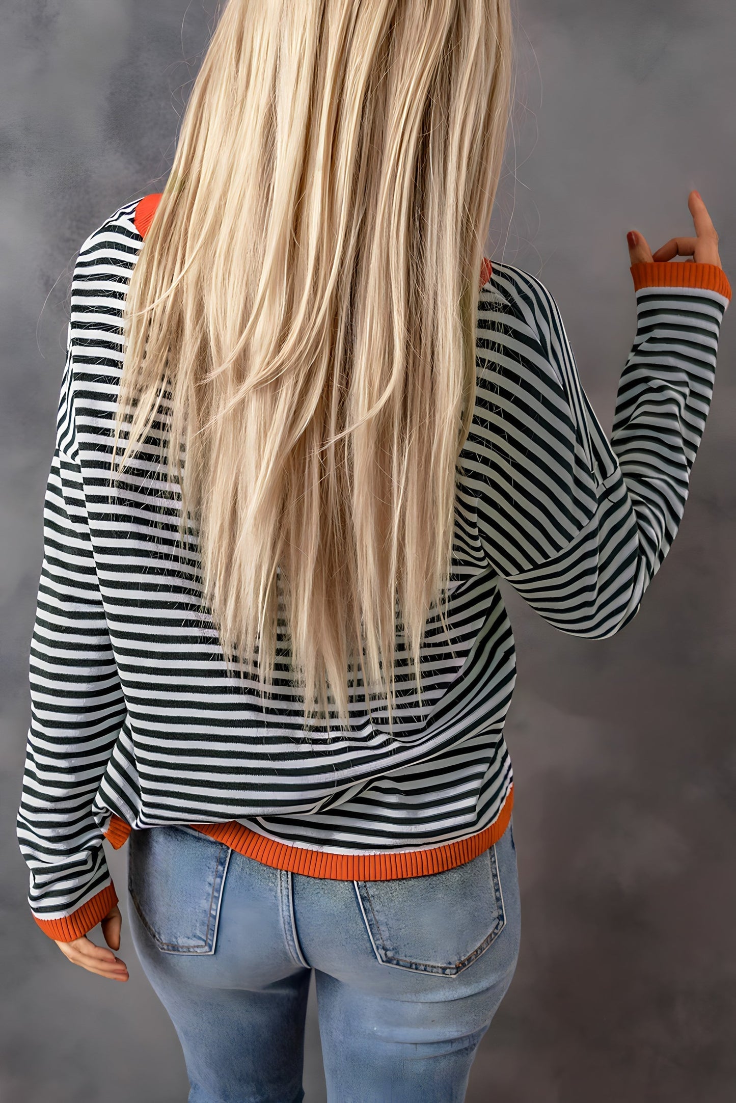Oversized Trui - Lange Mouwen - Losjes Fit - Gestreepte Trui - Dameskleding-Hallo Susanne