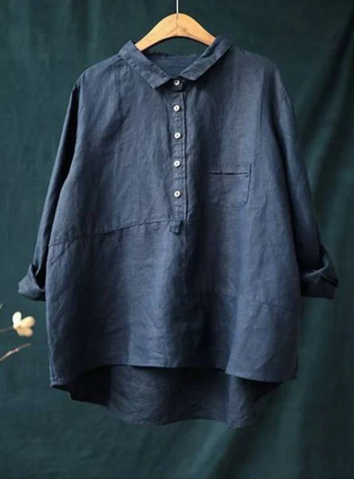 Oversized shirt - Lange mouwen - Halve knoopsluiting - Oversized blouse - Damesoverhemd-Hallo Susanne