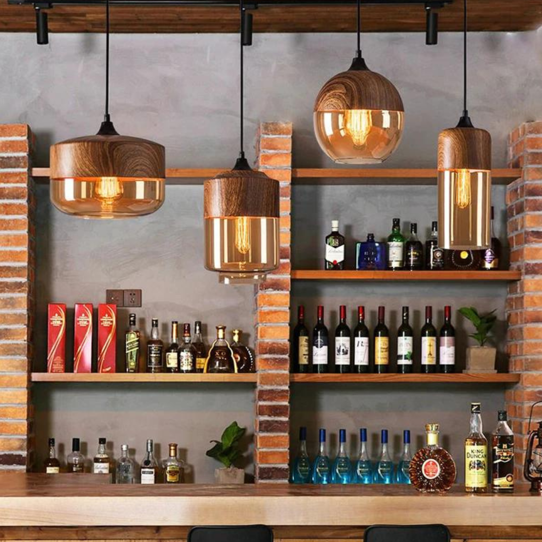 Plafondlamp | Glas | Hout | Hanglamp | Keukenlamp Plafond-Hallo Susanne