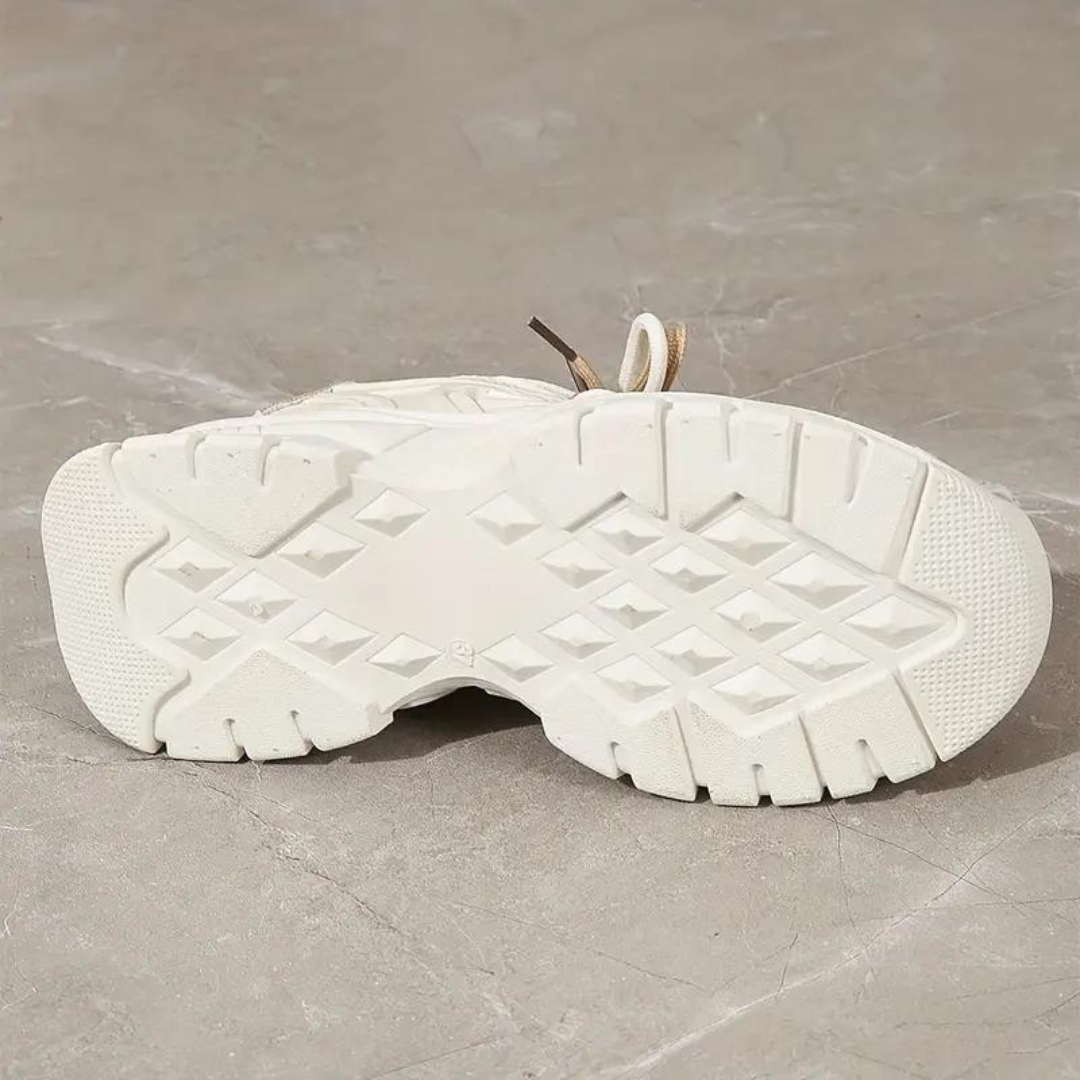 Platform Sneakers - Veterschoenen - Orthopedisch - Witte Sneakers - Damessneakers-Hallo Susanne