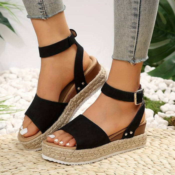 Platform sandalen | Enkelbandje | Boho | Espadrille sandalen | Damessandalen-Hallo Susanne
