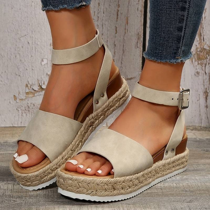 Platform sandalen | Enkelbandje | Boho | Espadrille sandalen | Damessandalen-Hallo Susanne