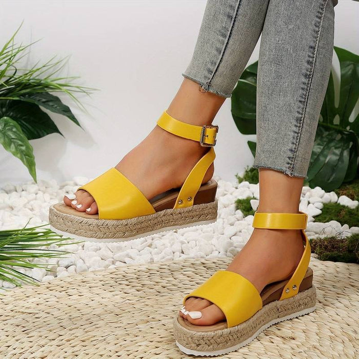 Platform sandalen | Enkelbandje | Boho | Espadrille sandalen | Damessandalen-Hallo Susanne