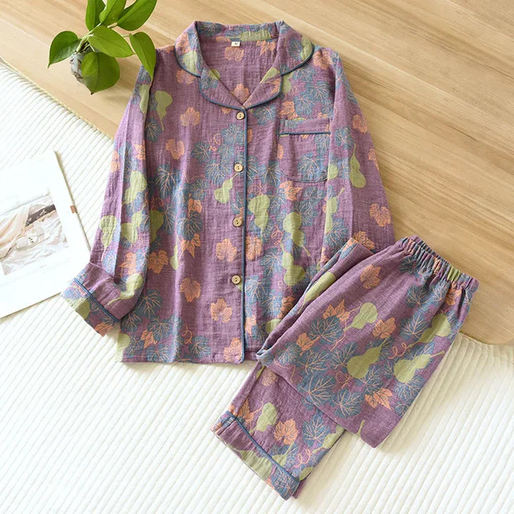 Pyjamaset | Lange Mouwen | Button-Up | Pyjama's voor Vrouwen | Vrouwenslaapmode-Hallo Susanne