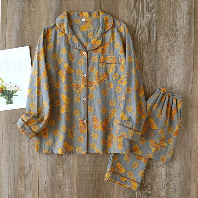 Pyjamaset | Lange Mouwen | Button-Up | Pyjama's voor Vrouwen | Vrouwenslaapmode-Hallo Susanne