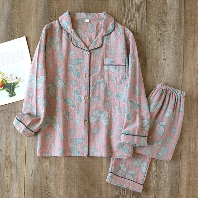 Pyjamaset | Lange Mouwen | Button-Up | Pyjama's voor Vrouwen | Vrouwenslaapmode-Hallo Susanne