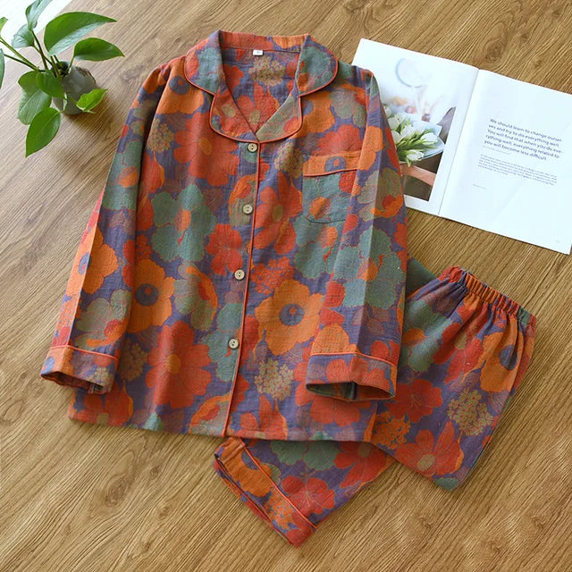 Pyjamaset | Lange Mouwen | Button-Up | Pyjama's voor Vrouwen | Vrouwenslaapmode-Hallo Susanne