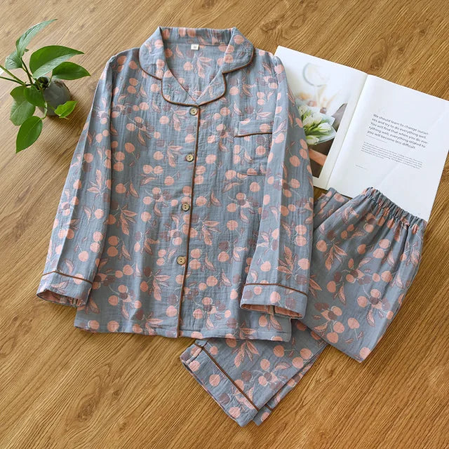 Pyjamaset | Lange Mouwen | Button-Up | Pyjama's voor Vrouwen | Vrouwenslaapmode-Hallo Susanne