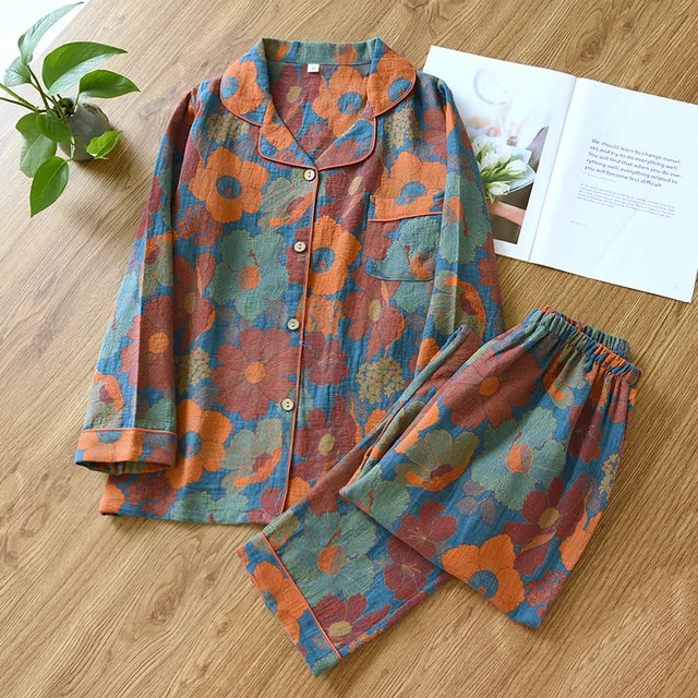Pyjamaset | Lange Mouwen | Button-Up | Pyjama's voor Vrouwen | Vrouwenslaapmode-Hallo Susanne