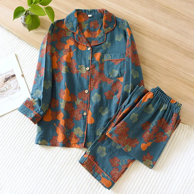 Pyjamaset | Lange Mouwen | Button-Up | Pyjama's voor Vrouwen | Vrouwenslaapmode-Hallo Susanne