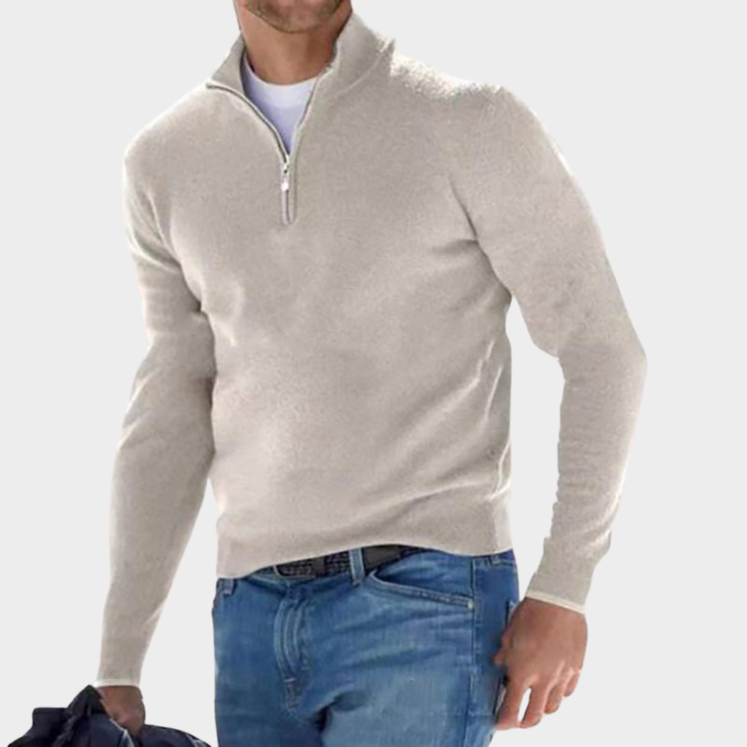 Quarter Zip-trui - Lange mouwen - Half Zip - Polo-trui - Quarter Zip-truien voor mannen-Hallo Susanne