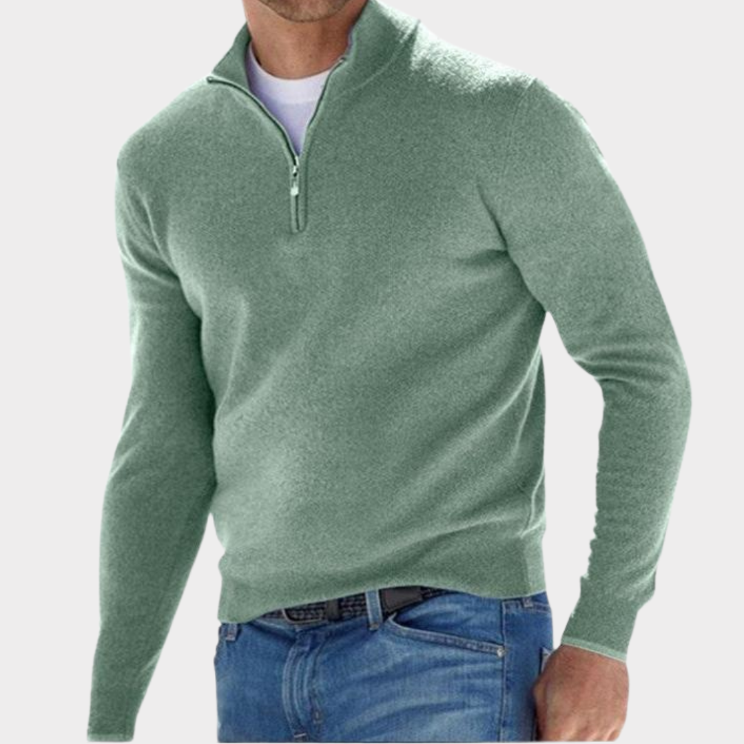 Quarter Zip-trui - Lange mouwen - Half Zip - Polo-trui - Quarter Zip-truien voor mannen-Hallo Susanne