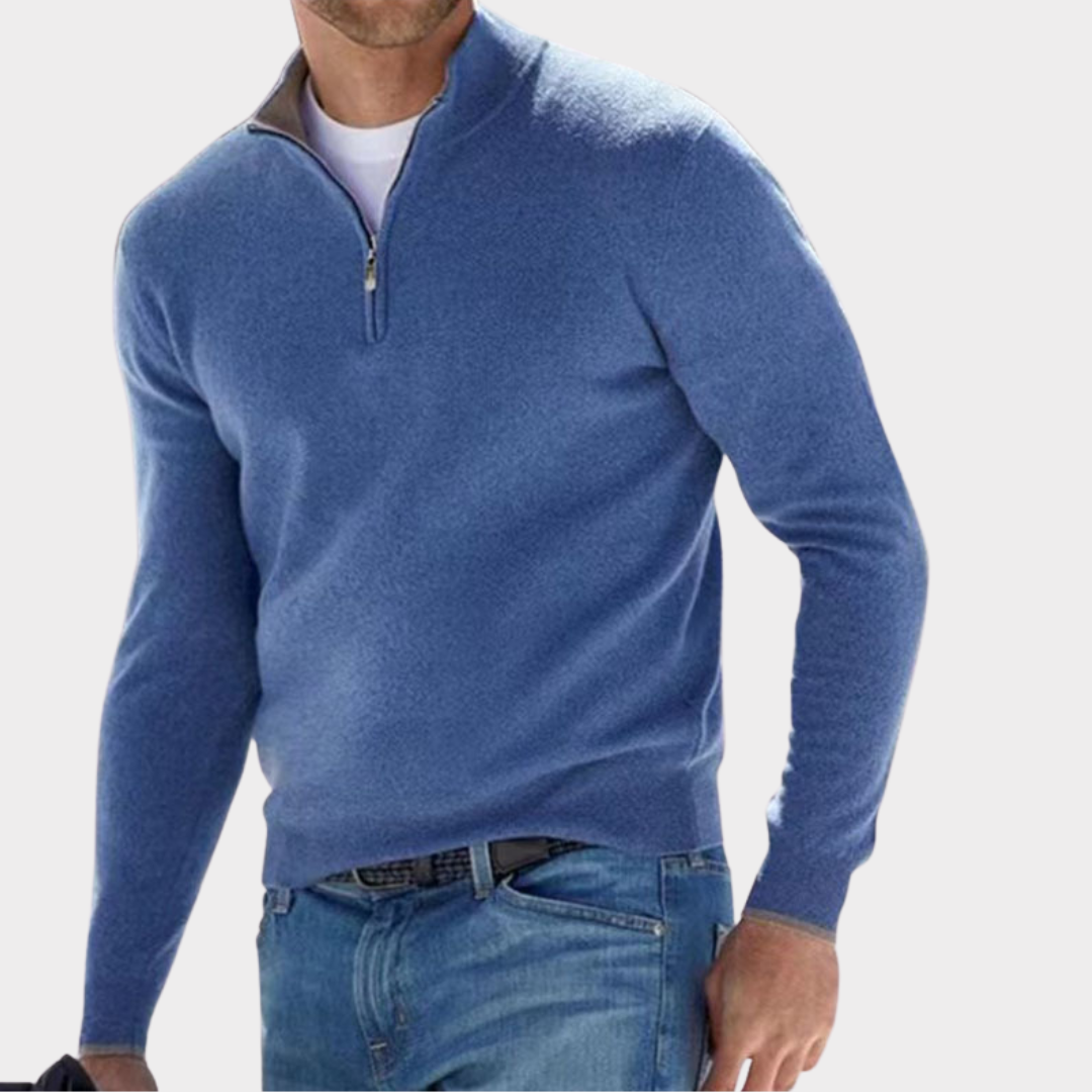 Quarter Zip-trui - Lange mouwen - Half Zip - Polo-trui - Quarter Zip-truien voor mannen-Hallo Susanne